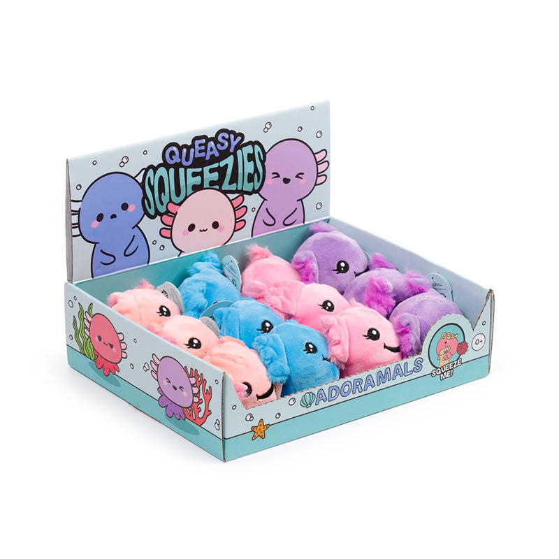 Mačkací zvířátko Queasy Squeezies — axolotl