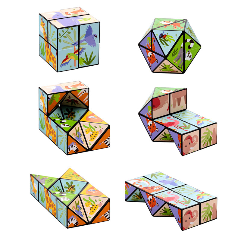 Fidget hlavolam Puzzle Cube — zvířata ze zoo