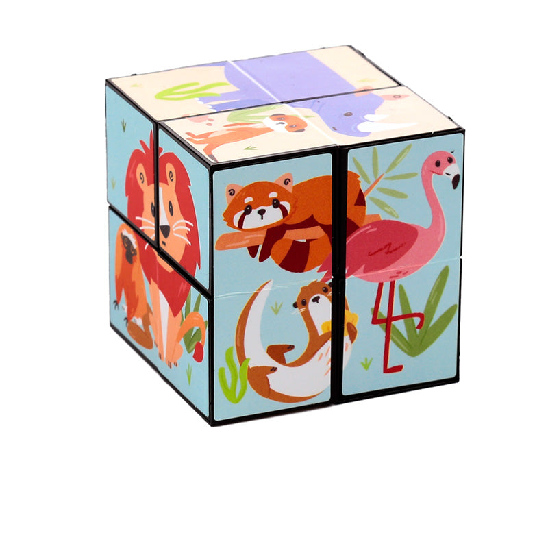 Fidget hlavolam Puzzle Cube — zvířata ze zoo