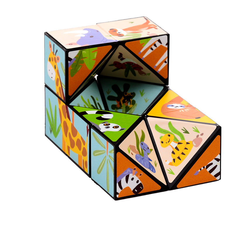 Fidget hlavolam Puzzle Cube — zvířata ze zoo