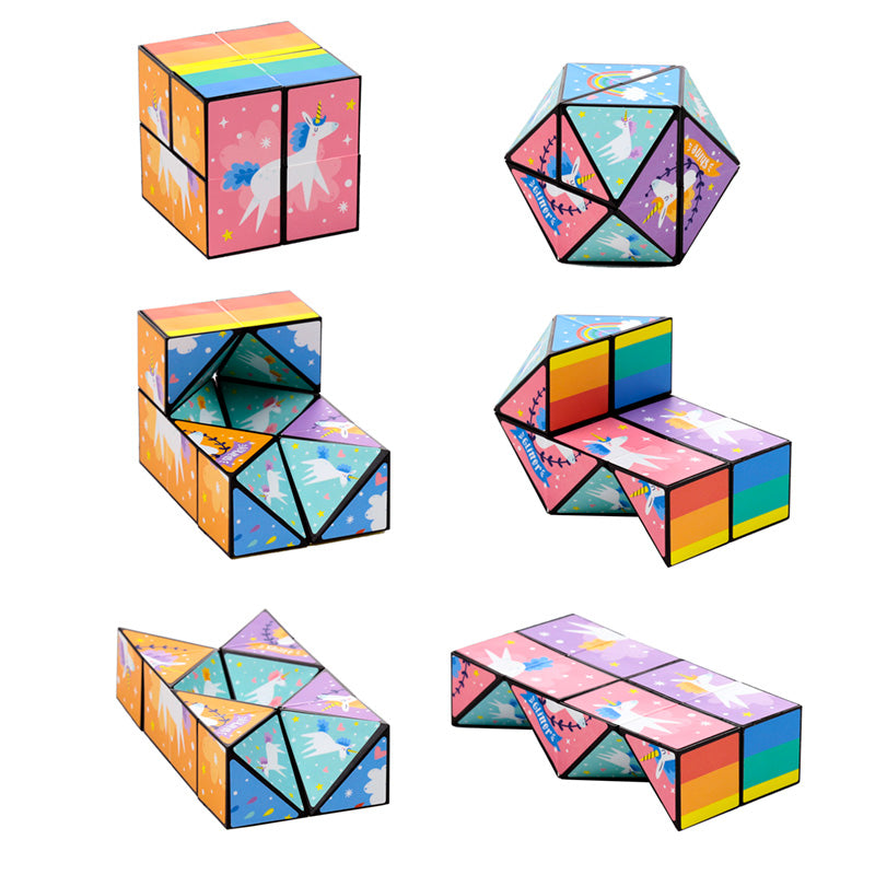 Fidget hlavolam Magic Puzzle Cube — jednorožec
