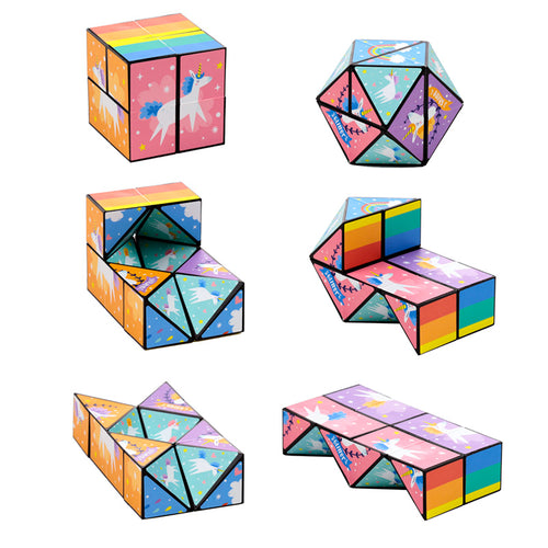 Fidget hlavolam Magic Puzzle Cube — jednorožec