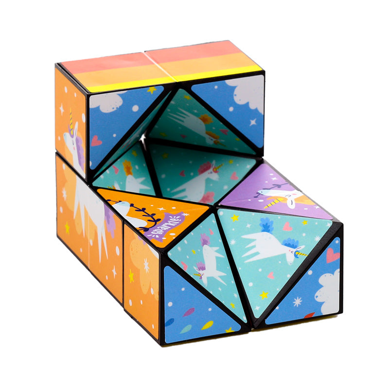 Fidget hlavolam Magic Puzzle Cube — jednorožec