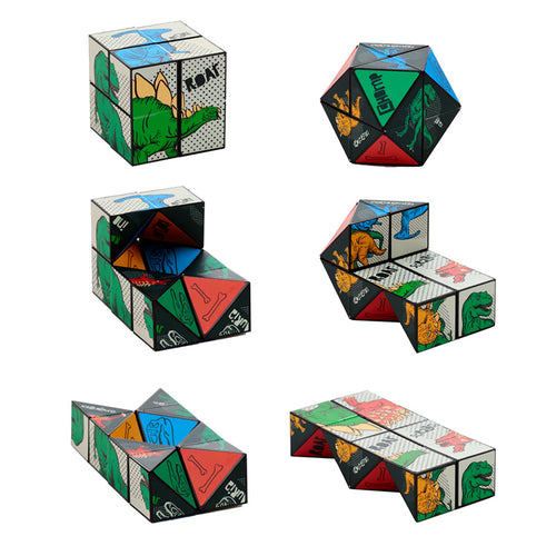 Fidget hlavolam Magic Puzzle Cube — dinosauři