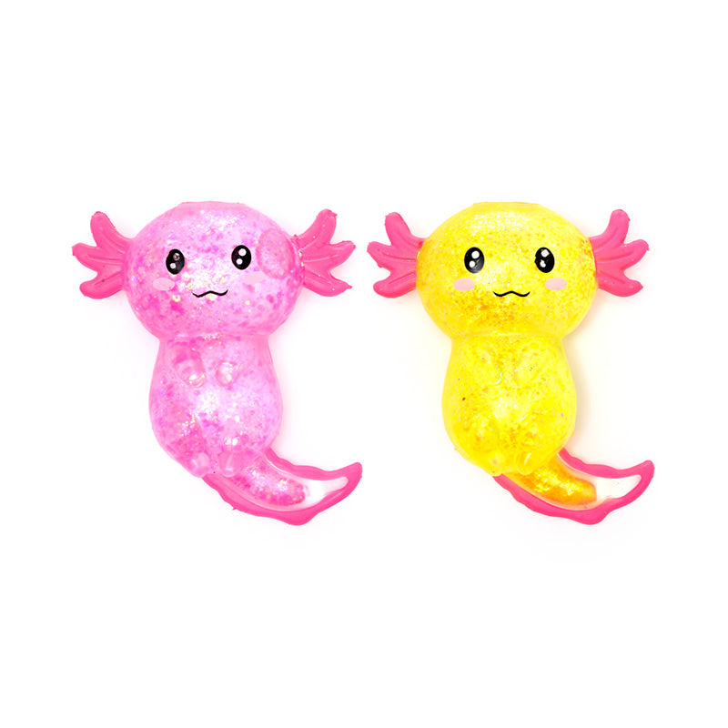 Mačkací axolotl s třpytkami (squeezy)