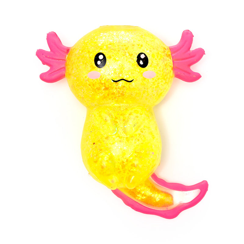 Mačkací axolotl s třpytkami (squeezy)