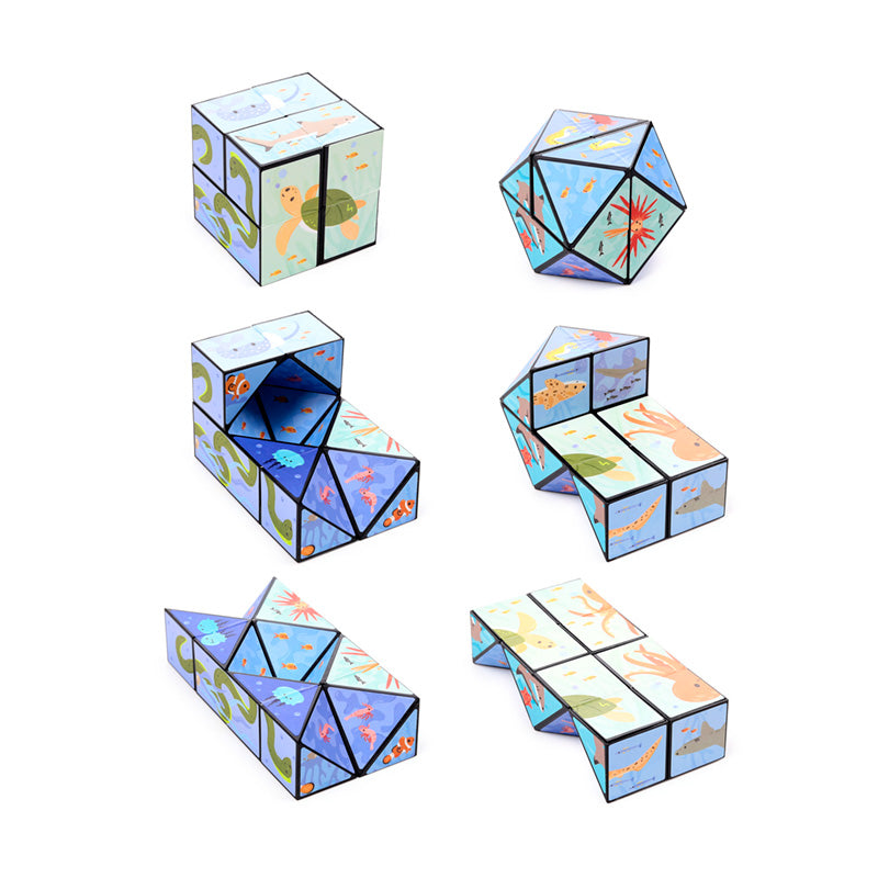 Fidget hlavolam Puzzle Cube — mořský svět